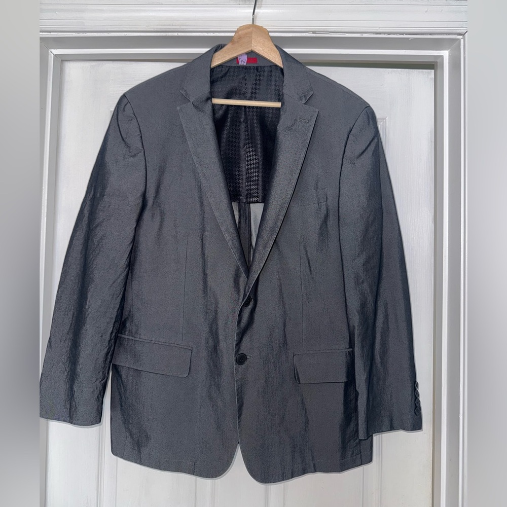 John Varvatos Sport Coat Classic Blazer Jacket Gray Sheen M